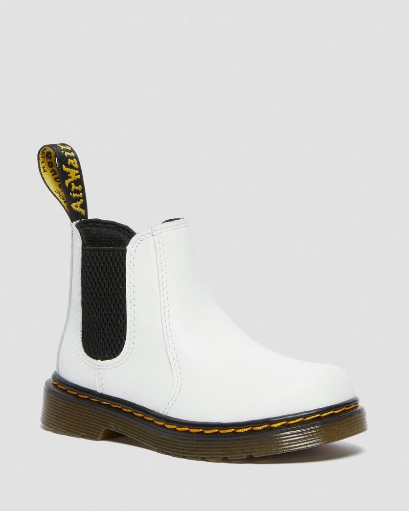 White Kids\' Dr Martens Toddler 2976 Leather Chelsea Boots | CA 669ZUT